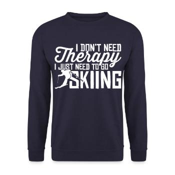 Le ski est une meilleure thérapie des sports d’hiver - Sweat-shirt Unisexe - marine - Devant - Alina (178cm) & Michal (187cm)