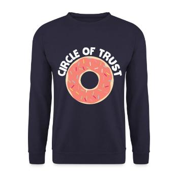 Donut's Circle of Trust Foodie Gift - Unisex Sweatshirt - navy - Front - Alina (178cm) & Michal (187cm)