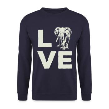 Éléphant amour animal zoo faune cadeau cool - Sweat-shirt Unisexe - marine - Devant - Alina (178cm) & Michal (187cm)