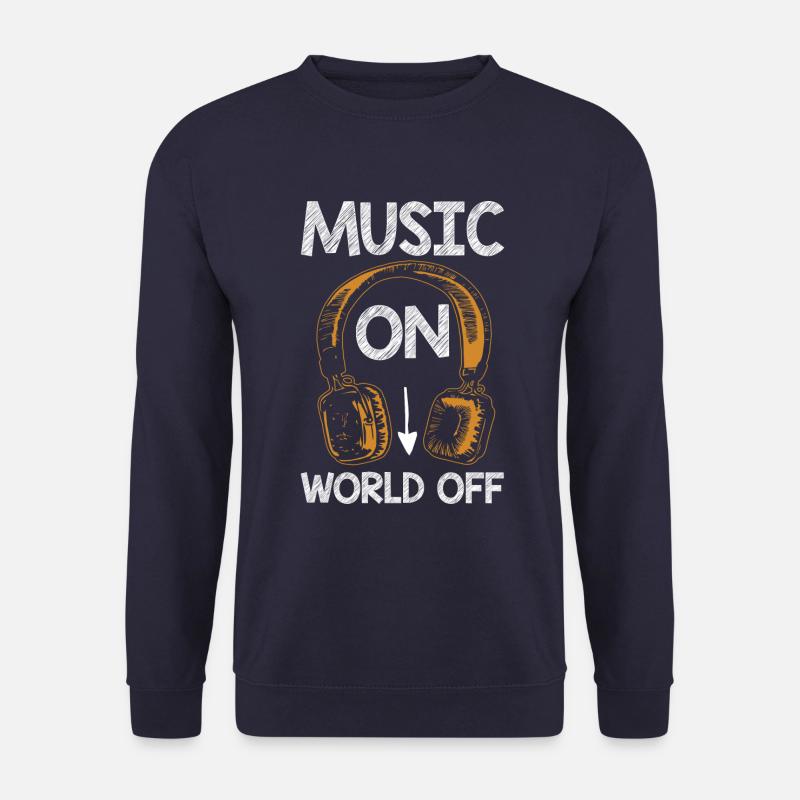 Music on World off - Unisex Pullover - Navy