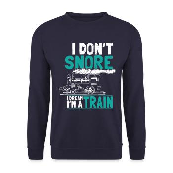 Ronfler comme un train rêve - Sweat-shirt Unisexe - marine - Devant - Alina (178cm) & Michal (187cm)