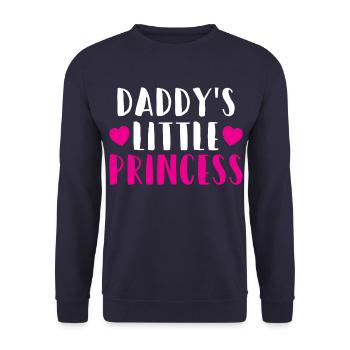 Dad's Little Princess Heart Daughter Gift - Unisex Sweatshirt - navy - Front - Alina (178cm) & Michal (187cm)