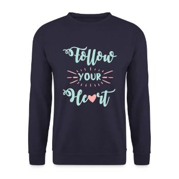 C’est le cœur qui suit le sort - Sweat-shirt Unisexe - marine - Devant - Alina (178cm) & Michal (187cm)