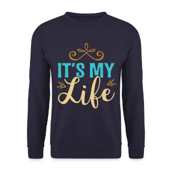C’est ma vie - Sweat-shirt Unisexe - marine - Devant - Alina (178cm) & Michal (187cm)