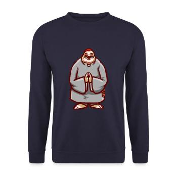 Sloth Priest Priest Chaplain Religion Gift - Unisex Sweatshirt - navy - Front - Alina (178cm) & Michal (187cm)
