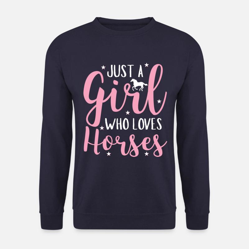 Mädchen liebt Pferde Pferdeliebhaberin - Unisex Pullover - Navy