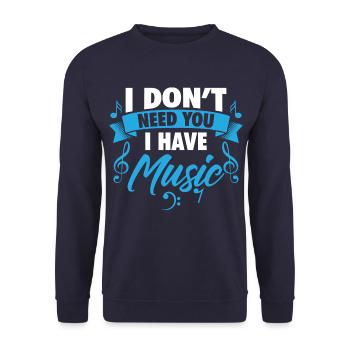 Music Gift Love Only thing I need - Unisex Sweatshirt - navy - Front - Alina (178cm) & Michal (187cm)