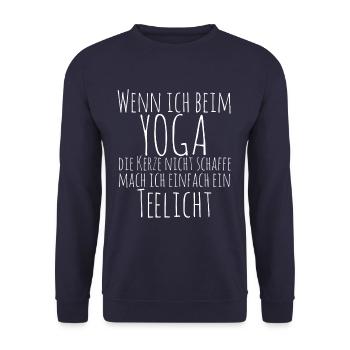 Yoga Kerze - Unisex Pullover - Navy - Vorne - Alina (178cm) & Michal (187cm)