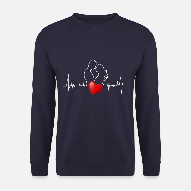 Paar Liebe Herzschlag heartbeat - Unisex Pullover - Navy
