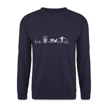 Tagesplan Fitness Plan - Unisex Pullover - Navy - Vorne - Alina (178cm) & Michal (187cm)