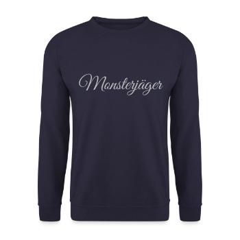 Monsterjäger w - Unisex Pullover - Navy - Vorne - Alina (178cm) & Michal (187cm)