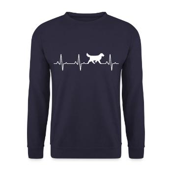 Herzschlag Retriever Chien cadeau idée T-shirt - Sweat-shirt Unisexe - marine - Devant - Alina (178cm) & Michal (187cm)