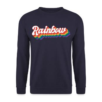 LGBT Rainbow Color Vintage - Unisex Sweatshirt - navy - Front - Alina (178cm) & Michal (187cm)