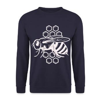 Bee Wasp Bumblebee Beekeeper Nature Conservation Environment Organic - Unisex Sweatshirt - navy - Front - Alina (178cm) & Michal (187cm)