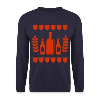 Beer - Beer bottle - Party - Folk festival - Unisex Sweatshirt - navy - Front - Alina (178cm) & Michal (187cm)