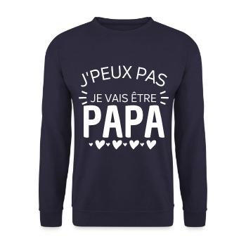 J'peux pas je vais être papa annonce naissance - Sweat-shirt Unisexe - marine - Devant - Alina (178cm) & Michal (187cm)