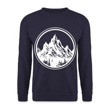 Montagnes Nature Silhouette Cercle - Sweat-shirt Unisexe - marine - Devant - Alina (178cm) & Michal (187cm)
