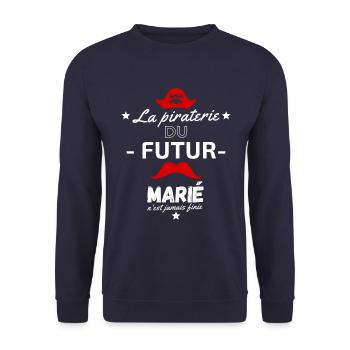 La piraterie du futur marie - Sweat-shirt Unisexe - marine - Devant - Alina (178cm) & Michal (187cm)