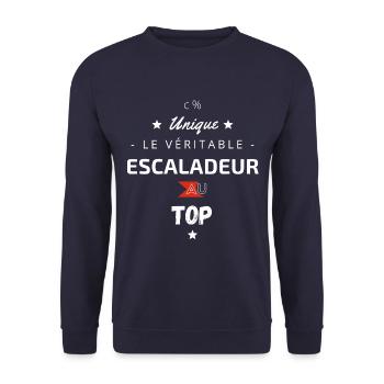 Le véritable Escaladeur au top - Sweat-shirt Unisexe - marine - Devant - Alina (178cm) & Michal (187cm)