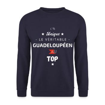 Le véritable Guadeloupéen au top - Sweat-shirt Unisexe - marine - Devant - Alina (178cm) & Michal (187cm)