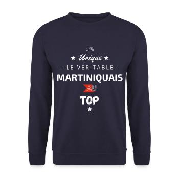 Le véritable Martiniquais au top - Sweat-shirt Unisexe - marine - Devant - Alina (178cm) & Michal (187cm)