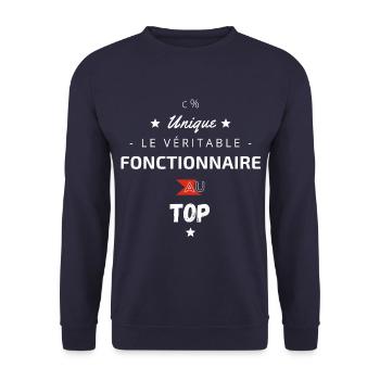 Le véritable fonctionnaire au top - Sweat-shirt Unisexe - marine - Devant - Alina (178cm) & Michal (187cm)
