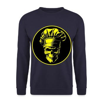 Chef Skull Chef - Unisex Sweatshirt - navy - Front - Alina (178cm) & Michal (187cm)