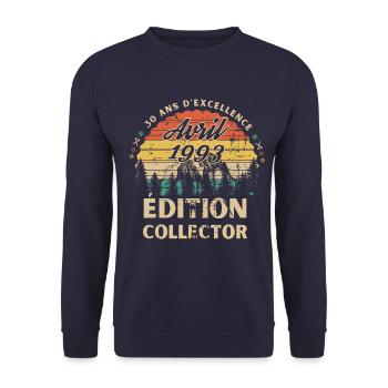 Anniversaire 30 ans Avril 1993 édition collector - Sweat-shirt Unisexe - marine - Devant - Alina (178cm) & Michal (187cm)