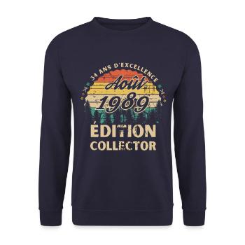 34 ans D excellence Août 1989 édition collector - Sweat-shirt Unisexe - marine - Devant - Alina (178cm) & Michal (187cm)