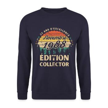 35 ans Novembre 1988 édition collector - Sweat-shirt Unisexe - marine - Devant - Alina (178cm) & Michal (187cm)