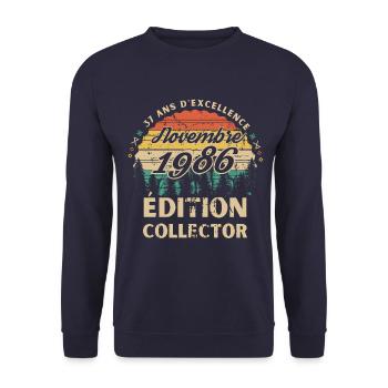 37 ans Novembre 1986 édition collector - Sweat-shirt Unisexe - marine - Devant - Alina (178cm) & Michal (187cm)
