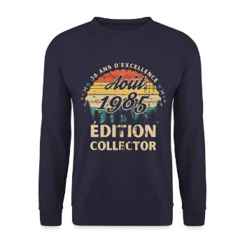 38 ans D excellence Août 1986 édition collector - Sweat-shirt Unisexe - marine - Devant - Alina (178cm) & Michal (187cm)