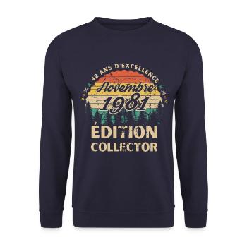 42 ans Novembre 1981 édition collector - Sweat-shirt Unisexe - marine - Devant - Alina (178cm) & Michal (187cm)