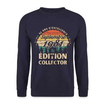 42 ans Septembre 1981 édition collector - Sweat-shirt Unisexe - marine - Devant - Alina (178cm) & Michal (187cm)