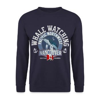 Whale watching pacific northwest 2 - Unisex Sweatshirt - navy - Front - Alina (178cm) & Michal (187cm)