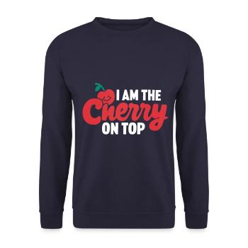 Kirsche Kirschen Früchte Essen - Unisex Pullover - Navy - Vorne - Alina (178cm) & Michal (187cm)