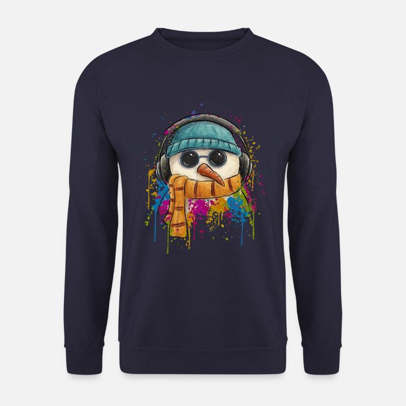Funky Groovy DJ Schneemann mit Sonnenbrille - Unisex Pullover - Navy