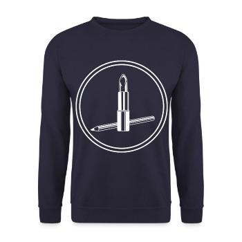 Make Up Cosmetic Icon - Unisex Sweatshirt - navy - Front - Alina (178cm) & Michal (187cm)