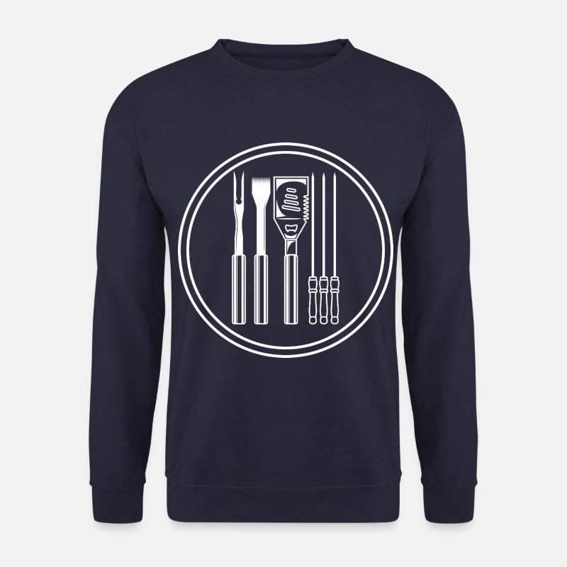 Grillzange Grillen Symbol Besteck - Unisex Pullover - Navy