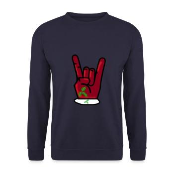 Christmas, Rock and Roll Hand, Xmas Metal Music - Unisex Sweatshirt - navy - Front - Alina (178cm) & Michal (187cm)