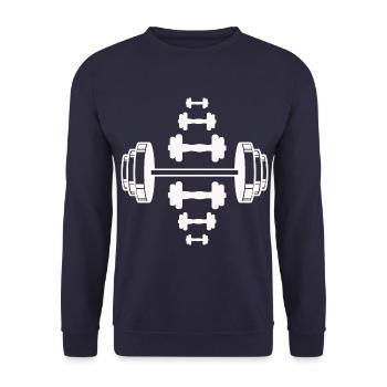 Musculation - Haltérophilie Fitness Workout Gym - Sweat-shirt Unisexe - marine - Devant - Alina (178cm) & Michal (187cm)