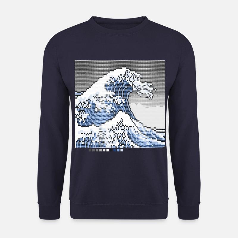 The Great Wave Off Knittingawa - Unisex Pullover - Navy