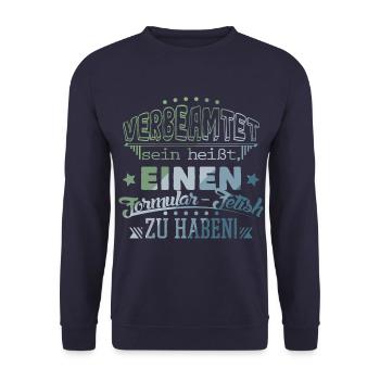 Beamter im öffentlichen Dienst - Unisex Pullover - Navy - Vorne - Alina (178cm) & Michal (187cm)