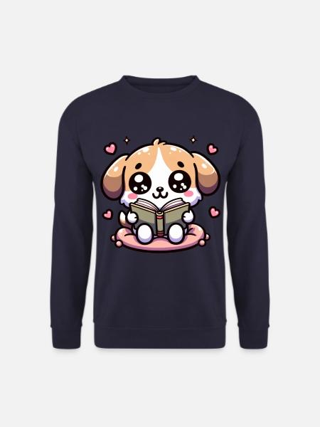 Dog Reading Reading Rover Rompers - Unisex Sweatshirt - navy