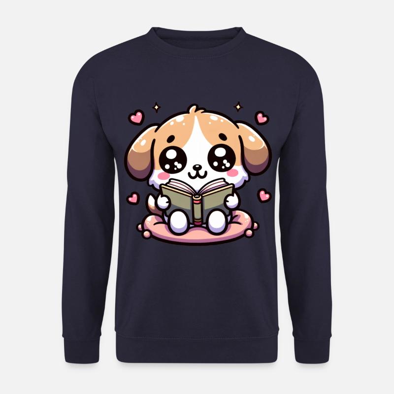 Dog Reading Reading Rover Rompers - Unisex Sweatshirt - navy