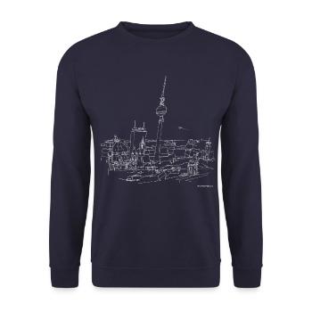 Panorama of Berlin (w) - Unisex Sweatshirt - navy - Front - Alina (178cm) & Michal (187cm)