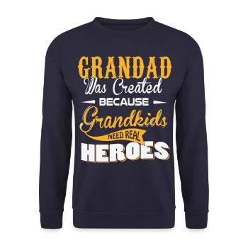 Granddad Hero - Unisex Pullover - Navy - Vorne - Alina (178cm) & Michal (187cm)