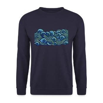 water - Unisex Sweatshirt - navy - Front - Alina (178cm) & Michal (187cm)