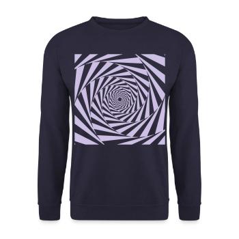 illusion lsd graphic shutter illusion vector art - Unisex Sweatshirt - navy - Front - Alina (178cm) & Michal (187cm)