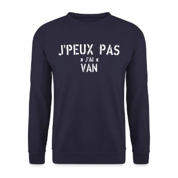 J peux pas j ai van - Sweat-shirt Unisexe - marine - Devant - Alina (178cm) & Michal (187cm)